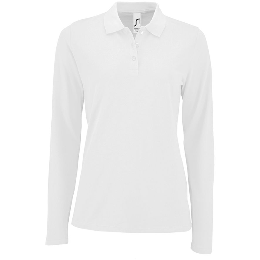 Рубашка поло женская с длинным рукавом Perfect LSL Women белая, размер XXL (Изображение 1)