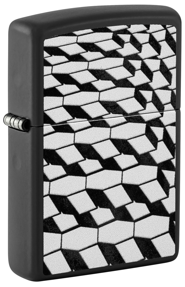 Зажигалка ZIPPO с покрытием Black Matte, латунь/сталь, черная, матовая, 38x13x57 мм (Изображение 1)