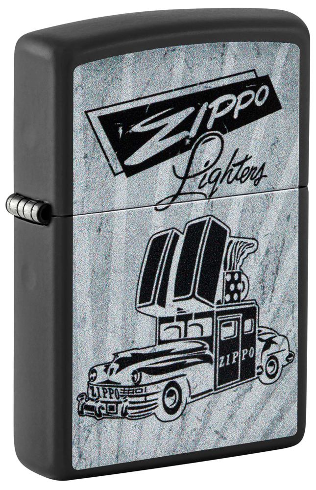 Зажигалка ZIPPO Car Design с покрытием Black Matte, латунь/сталь, черная, 38x13x57 мм (Изображение 1)