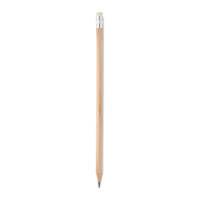 Натуральный карандаш с ластиком (древесный)