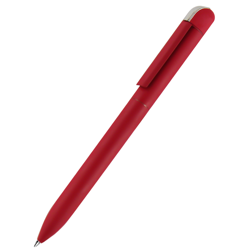 Ручка металлическая Espada софт-тач, красная