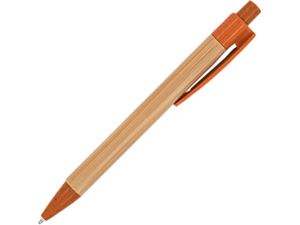 Ручка шариковая бамбуковая STOA (бежевый/оранжевый) 