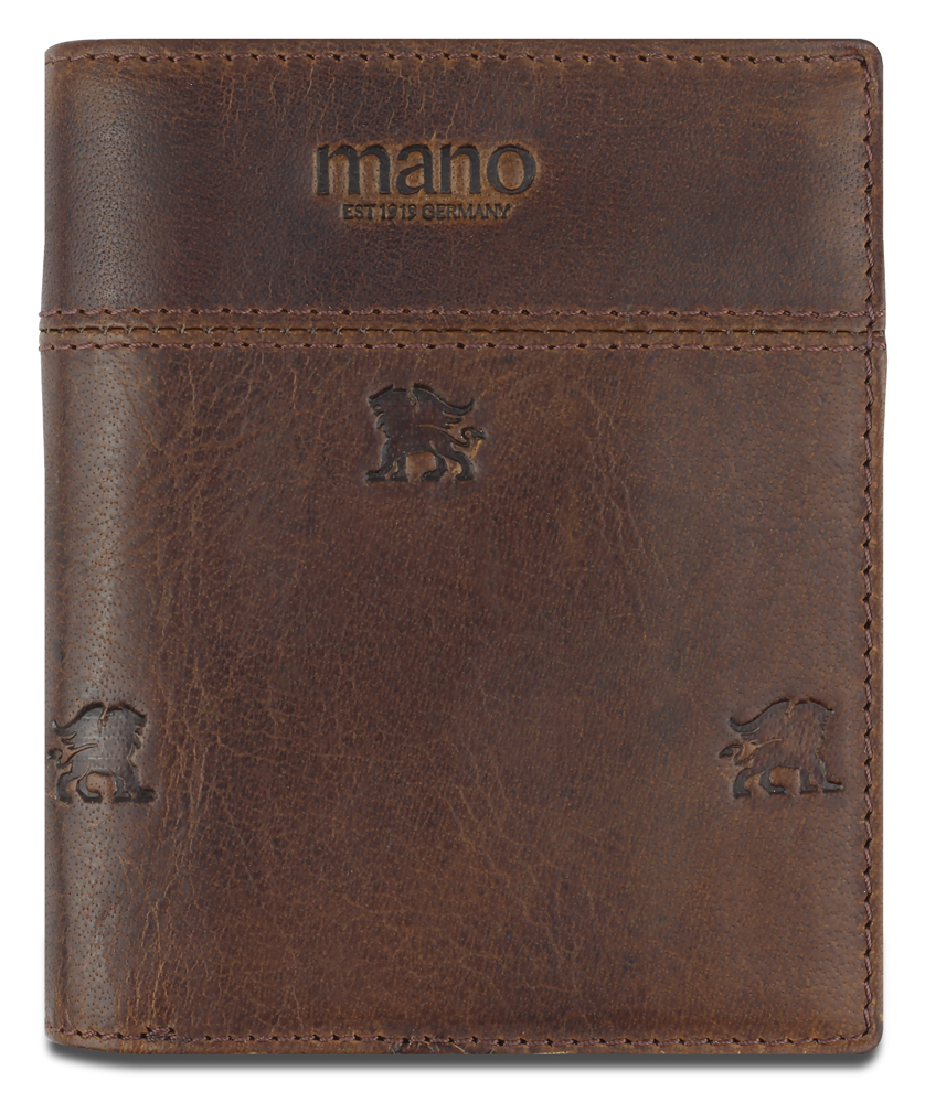 Бумажник Mano &quot;Don Leon&quot;, натуральная кожа в коричневом цвете, 9,7 х 11,7 см