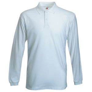 Поло "Long Sleeve Polo", белый_L, 100% х/б, 170 г/м2 (Изображение 1)