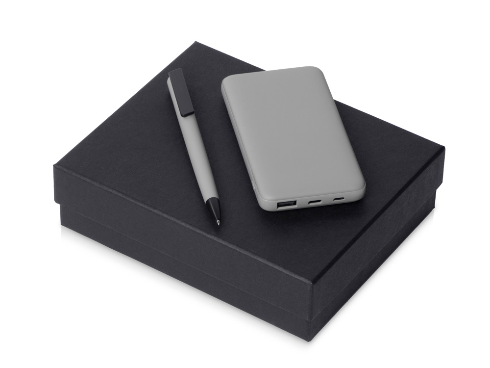 Подарочный набор COLOR IT c ручкой и повербанком (серый) 10000 mAh