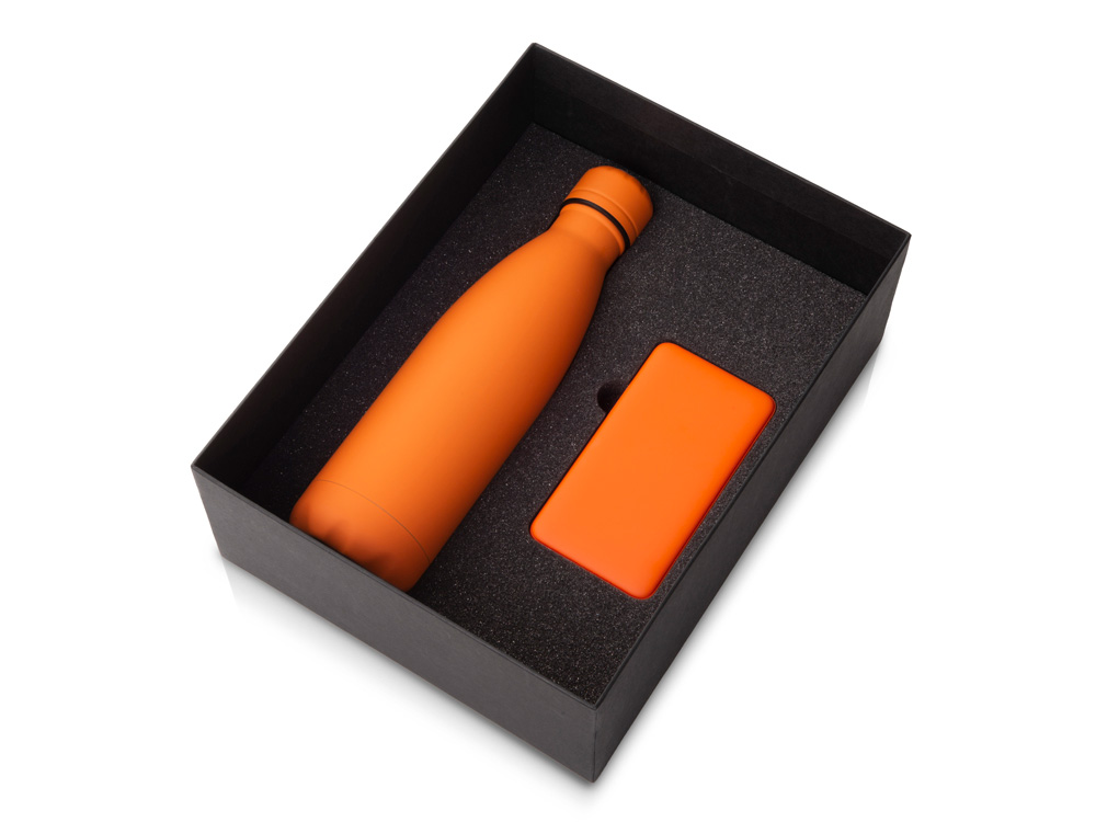 Подарочный набор COLOR IT с термобутылкой и повербанком, 5000 mAh (оранжевый) 