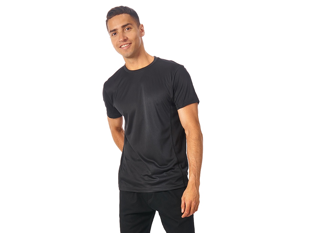 Футболка спортивная Turin, мужская (черный) 3XL (Изображение 2)