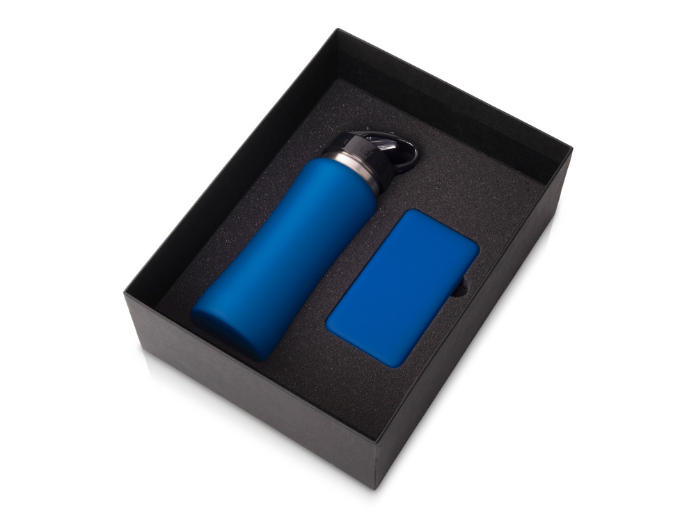 Подарочный набор COLOR IT с бутылкой для воды и повербанком, 5000 mAh (синий) 5000 mAh