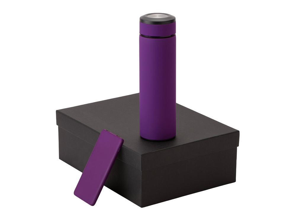 Подарочный набор COLOR IT c термосом и повербанком (фиолетовый) 5000 mAh