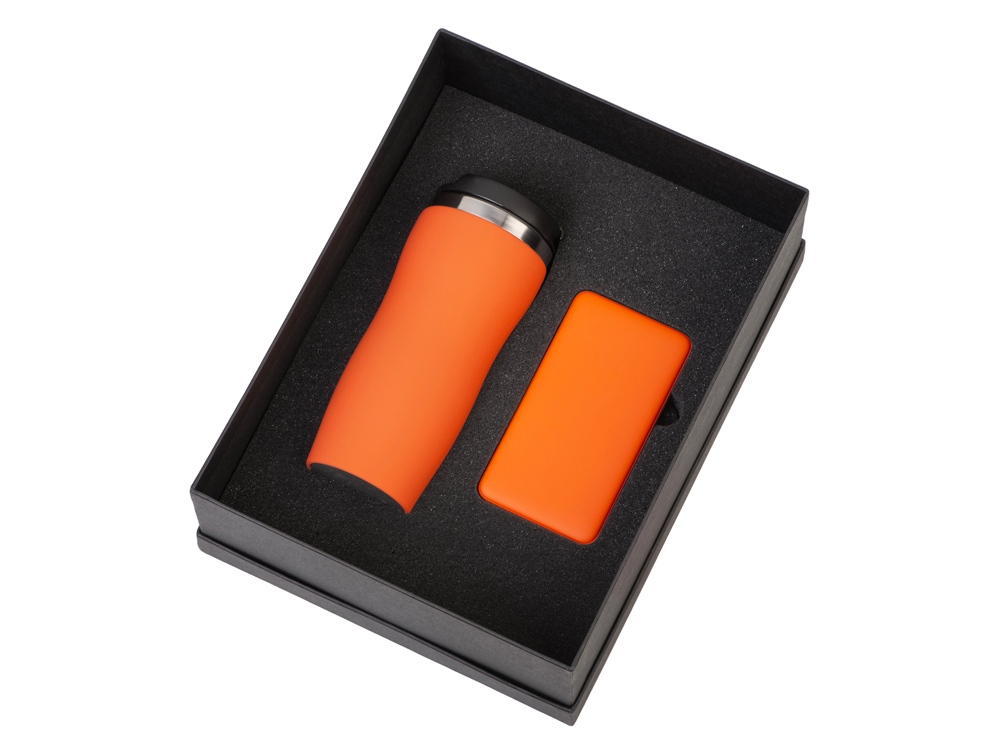 Подарочный набор COLOR IT c термокружкой и повербанком (оранжевый) 5000 mAh (Изображение 2)