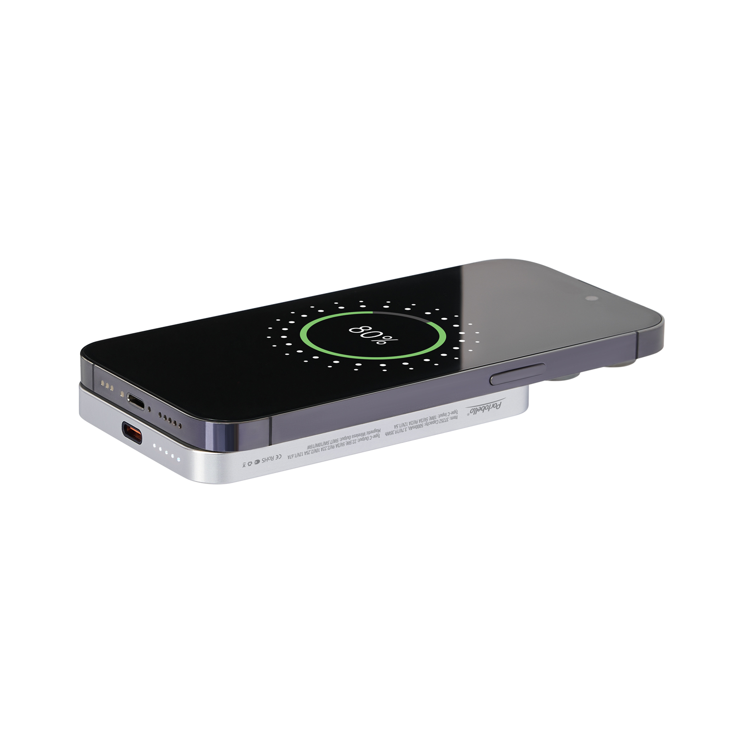 Внешний аккумулятор Artex PD 5000mAh с функцией беспроводной зарядки 15W, серебряный (Изображение 8)