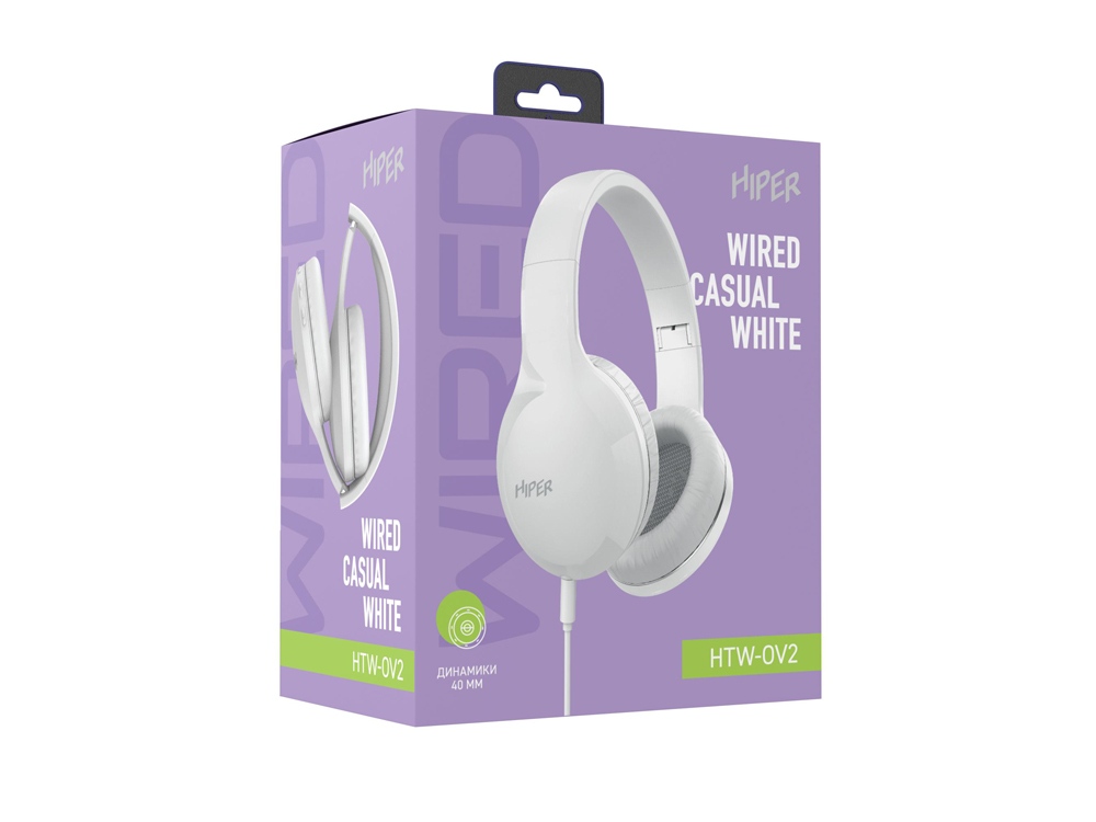 HIPER Наушники накладные WIRED CASUAL WHITE HTW-OV2 (Р) (Изображение 10)