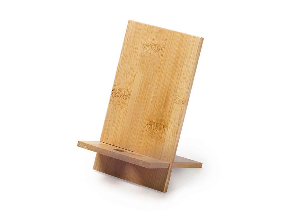 Набор Wooden с бутылкой, блокнотом, ручкой и подставкой для телефона (темно-серый/зеленое яблоко)  (Изображение 6)