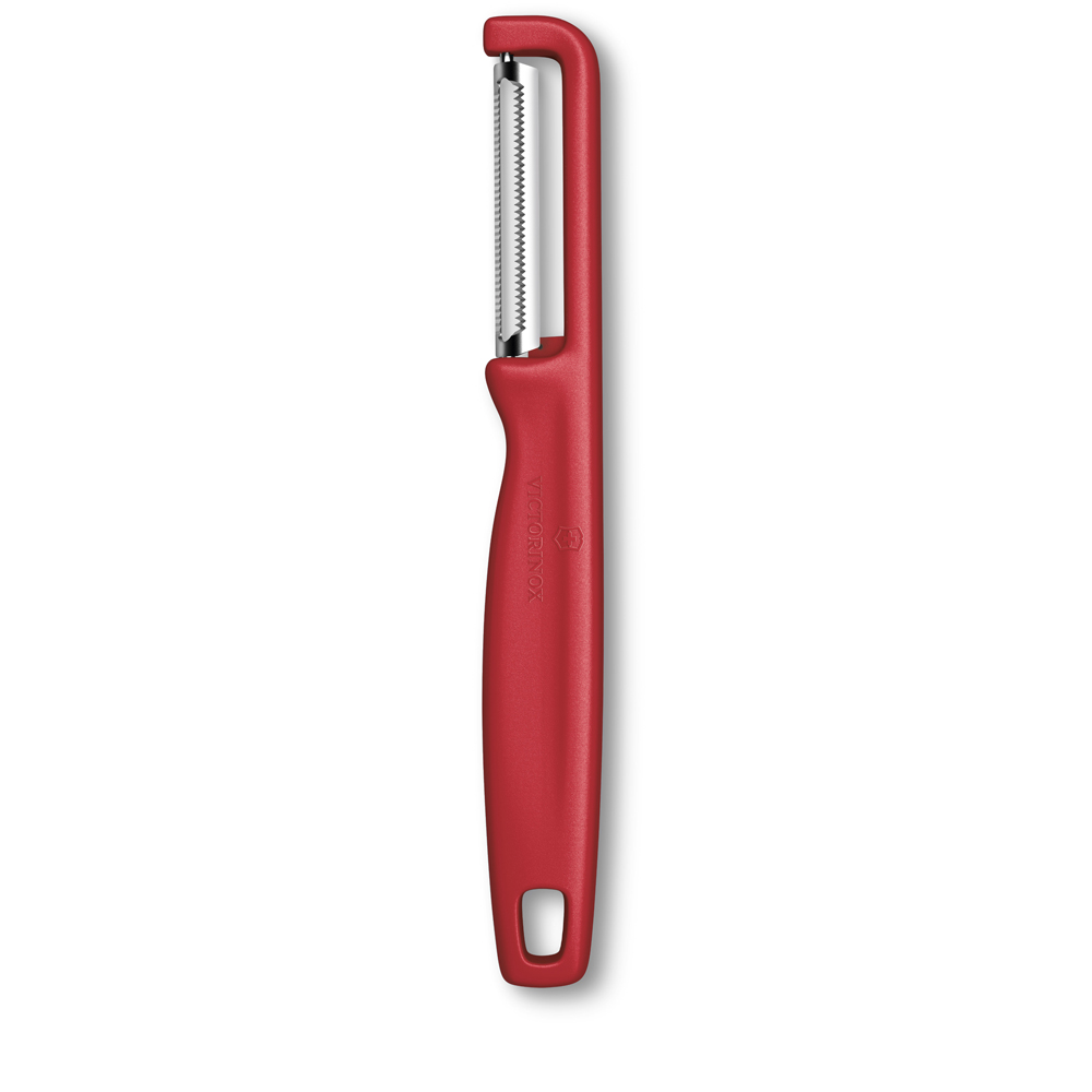Овощечистка VICTORINOX IOTA, серрейторное лезвие из нержавеющей стали, красная (Изображение 1)