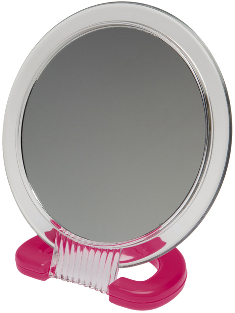 Зеркало Dewal Beauty настольное, в матовой оправе, на пл.подставке красного цвета,230x154х10мм. (Изображение 1)