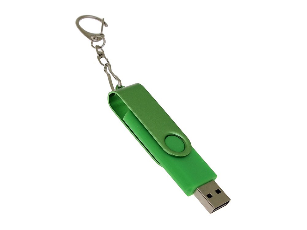 USB 3.0- флешка на 64 Гб с поворотным механизмом и дополнительным разъемом Type-C (зеленый) 64Gb (Изображение 3)