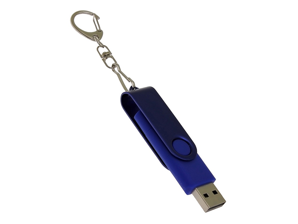 USB 3.0- флешка на 64 Гб с поворотным механизмом и дополнительным разъемом Type-C (синий) 64Gb (Изображение 3)
