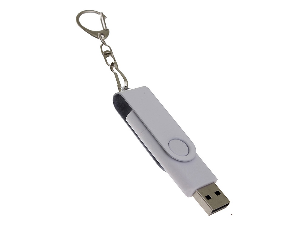 USB 3.0- флешка на 64 Гб с поворотным механизмом и дополнительным разъемом Type-C (белый) 64Gb (Изображение 3)