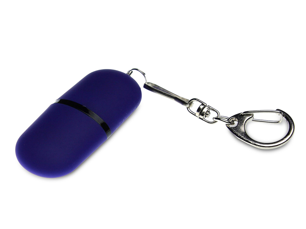 USB 2.0- флешка Goutte Soft-touch на 128 Гб каплевидной формы (синий) 128Gb (Изображение 1)