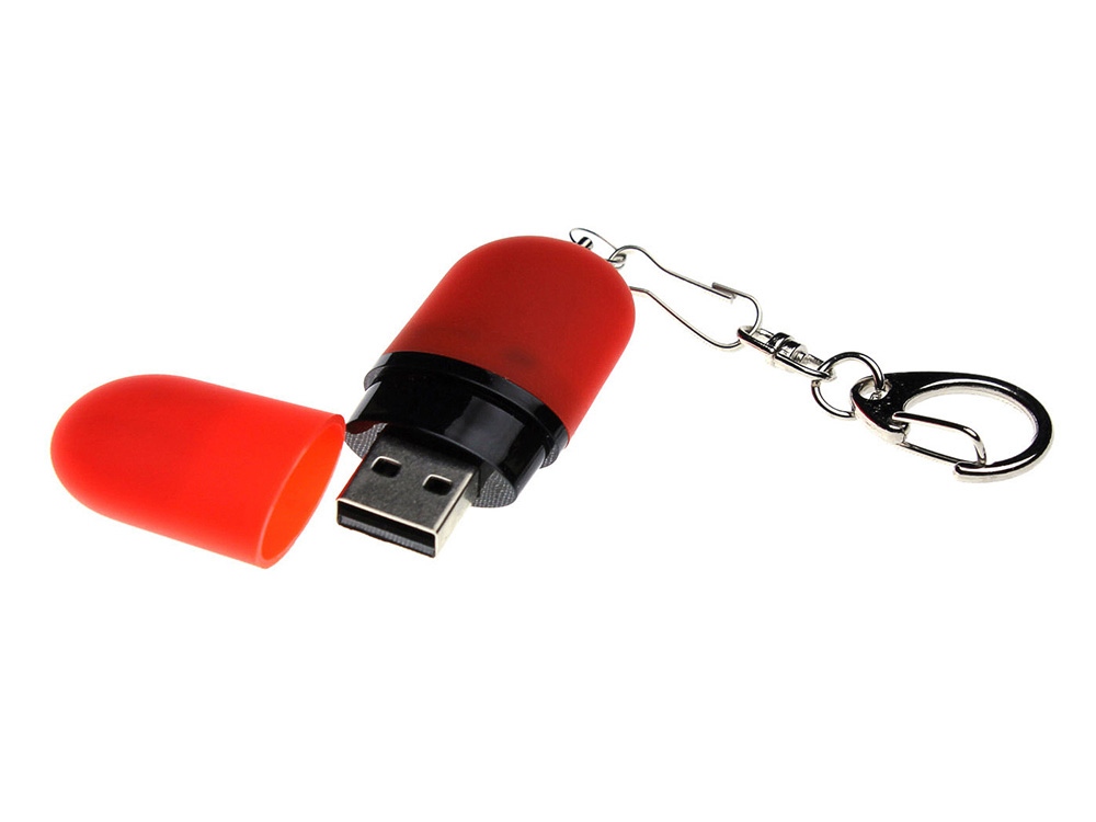 USB 2.0- флешка Goutte Soft-touch на 4 Гб каплевидной формы (красный) 4Gb (Изображение 2)