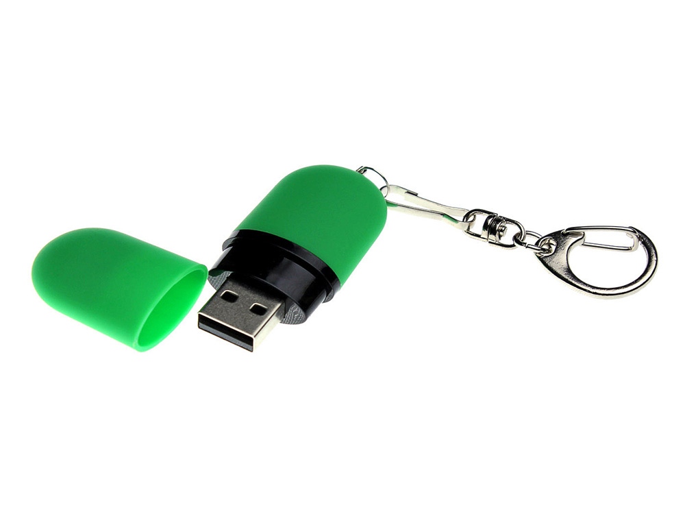 USB 2.0- флешка Goutte Soft-touch на 64 Гб каплевидной формы (зеленый) 64Gb (Изображение 2)