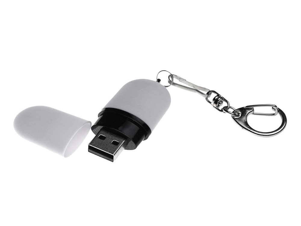 USB 2.0- флешка Goutte Soft-touch на 8 Гб каплевидной формы (белый) 8Gb (Изображение 2)