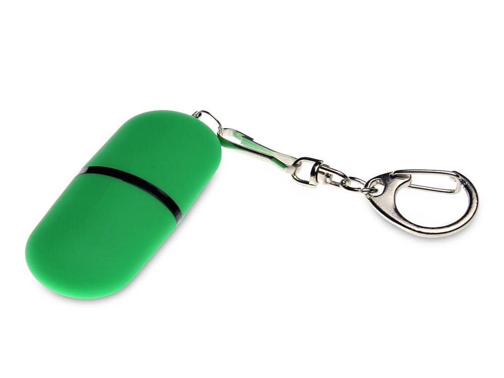 USB 2.0- флешка Goutte Soft-touch на 512 Мбайт каплевидной формы (зеленый) 512Mb (Изображение 1)