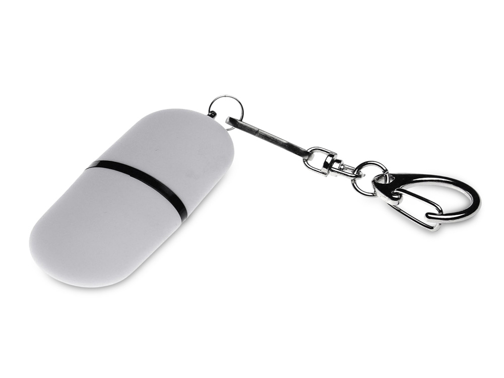 USB 2.0- флешка Goutte Soft-touch на 512 Мбайт каплевидной формы (белый) 512Mb (Изображение 1)