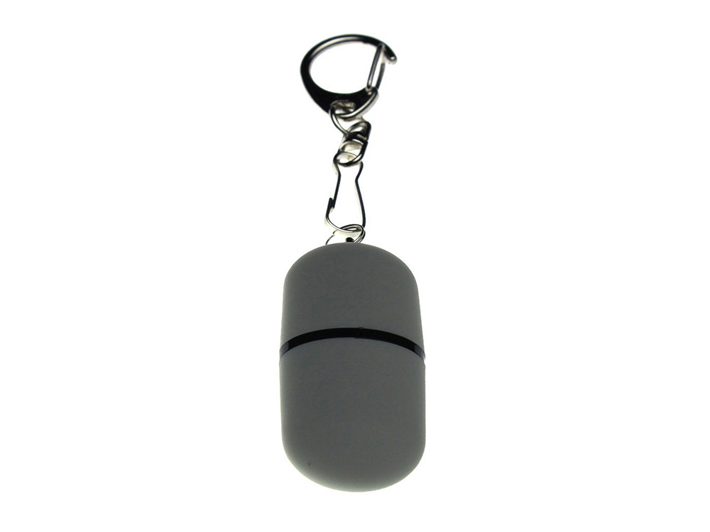 USB 2.0- флешка Goutte Soft-touch на 512 Мбайт каплевидной формы (серый) 512Mb (Изображение 3)