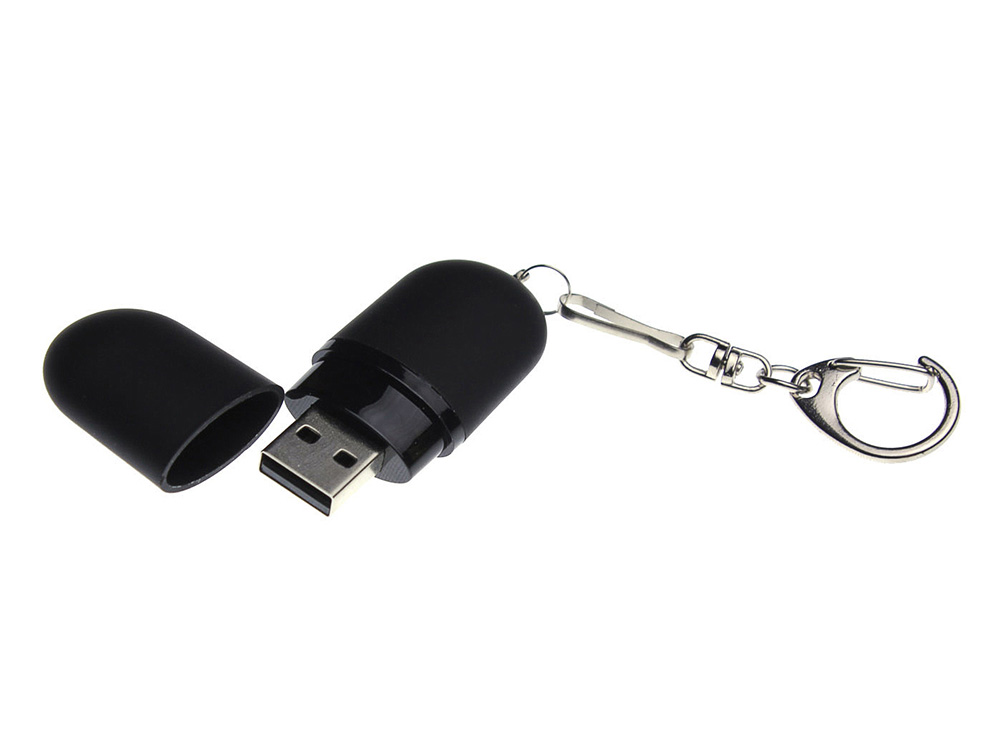 USB 2.0- флешка Goutte Soft-touch на 128 Гб каплевидной формы (черный) 128Gb (Изображение 2)