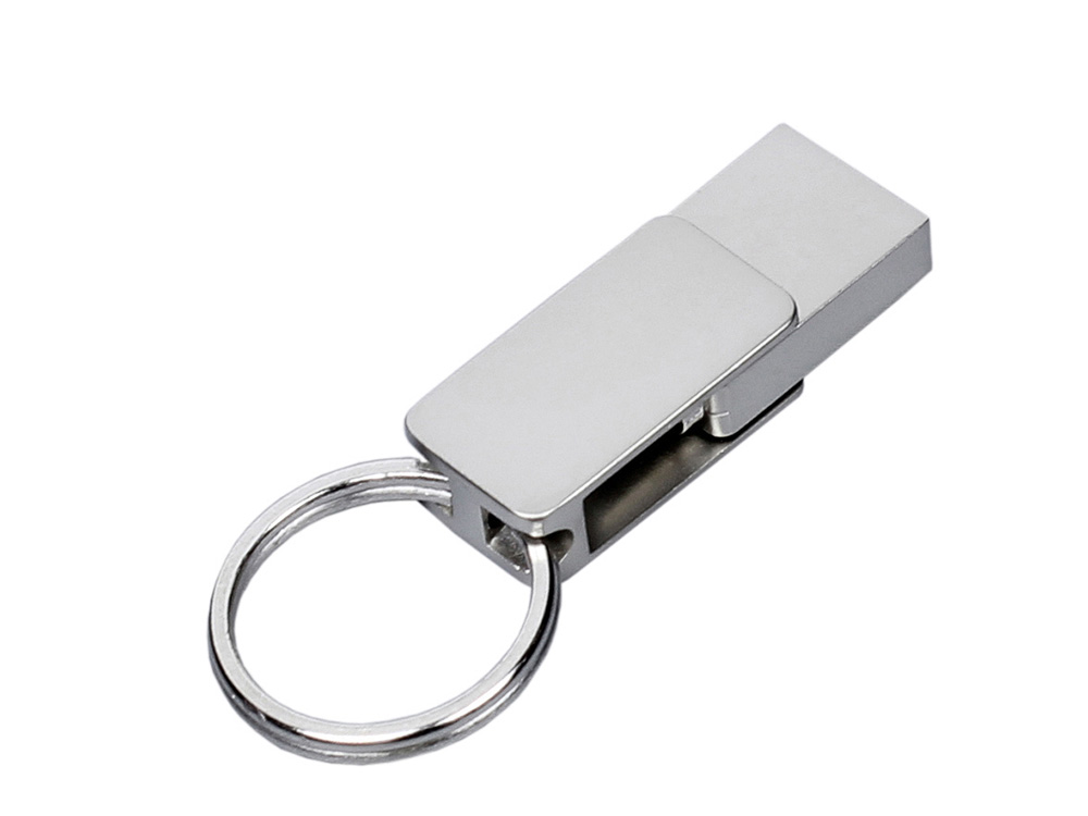 USB 3.0- флешка Mercury на 256 Гб с поворотным механизмом и дополнительным разъемом Type-C (серебристый) 256Gb (Изображение 3)