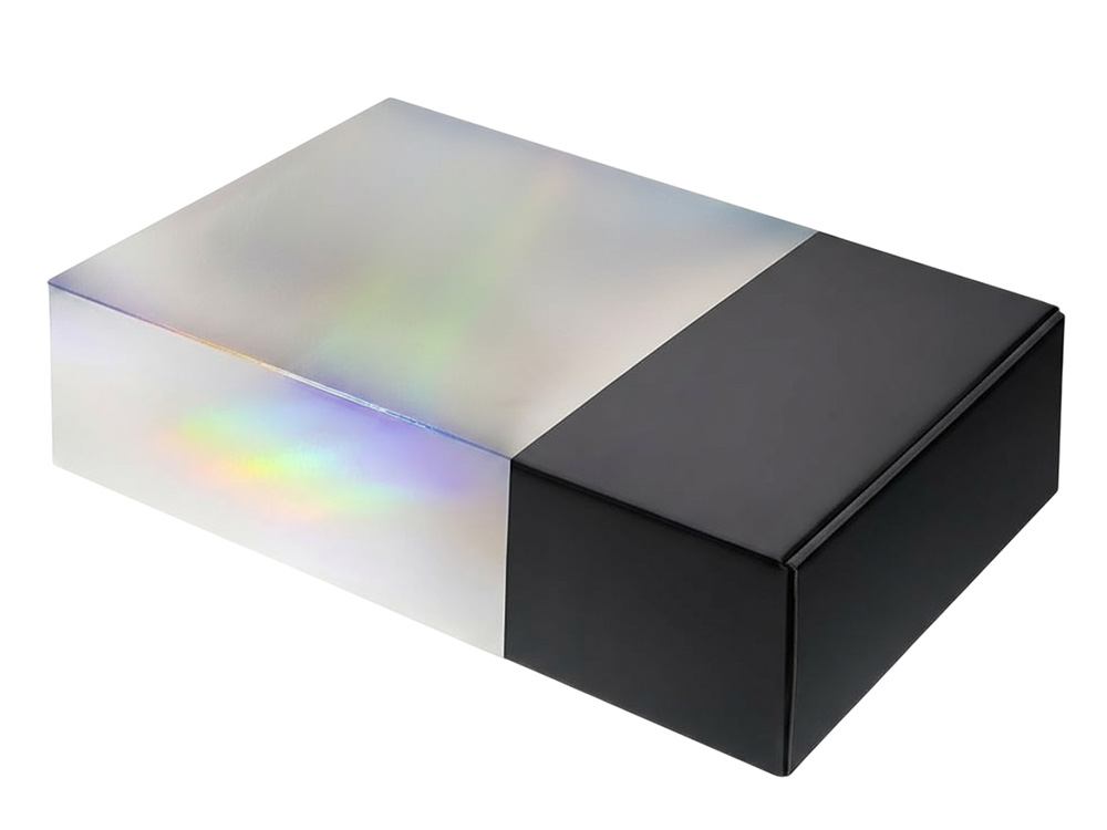 Подарочная коробка с голографическим шубером без печати Aurora, L, 260х260х100 мм. (Изображение 2)