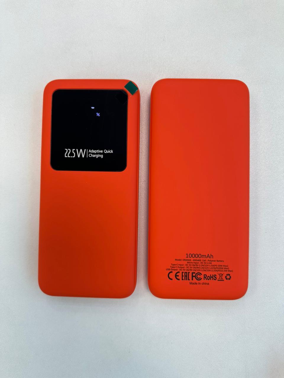Внешний аккумулятор Kris soft touch 10000mAh (Оранжевый) (Изображение 1)