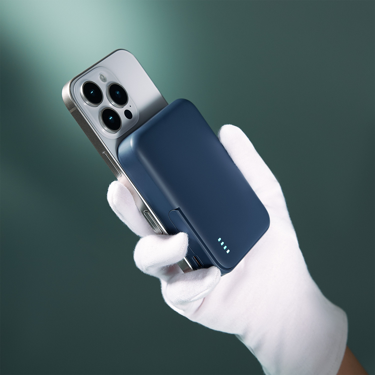 Внешний аккумулятор Union PD 10000mAh с функцией беспроводной зарядки 15W, синий (Изображение 11)