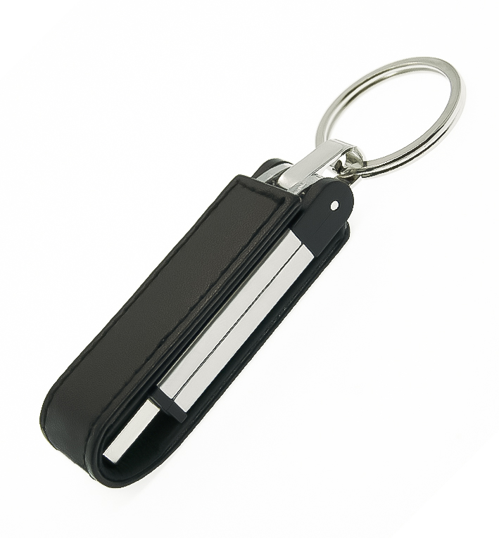 Флеш накопитель USB 2.0 Verona в кожаном чехле 32GB, металл, черный/серебристый (Изображение 1)