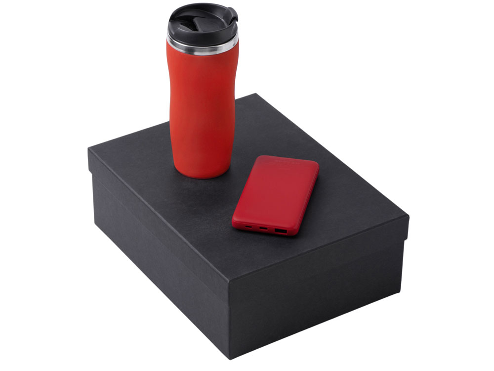 Подарочный набор COLOR IT c термокружкой и повербанком (красный) 10000 mAh (Изображение 1)
