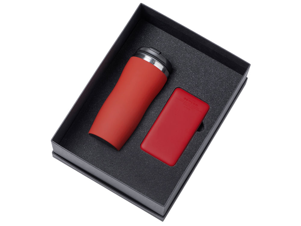 Подарочный набор COLOR IT c термокружкой и повербанком (красный) 10000 mAh (Изображение 2)