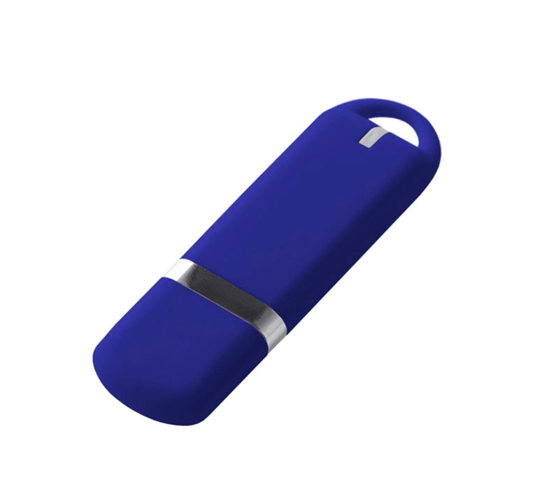 Флеш накопитель USB 2.0 Memo 32GB, пластик Софт Тач, синий/синий (Изображение 1)
