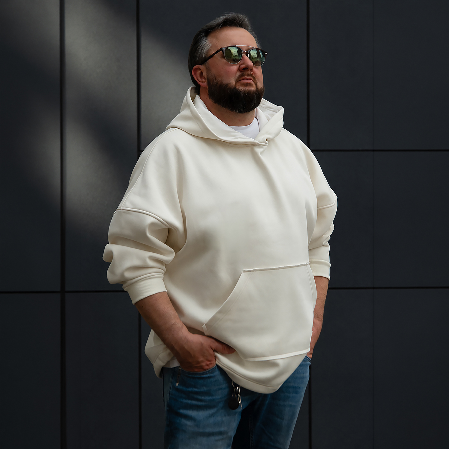 Худи унисекс оверсайз B-Code Greenland L/XL (белый) (Изображение 1)