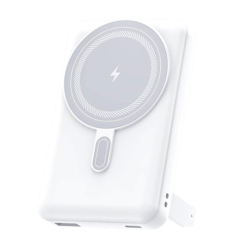 Магнитный внешний аккумулятор Axion с беспроводной зарядкой (15W), 10000 Mah, белый (Изображение 1)