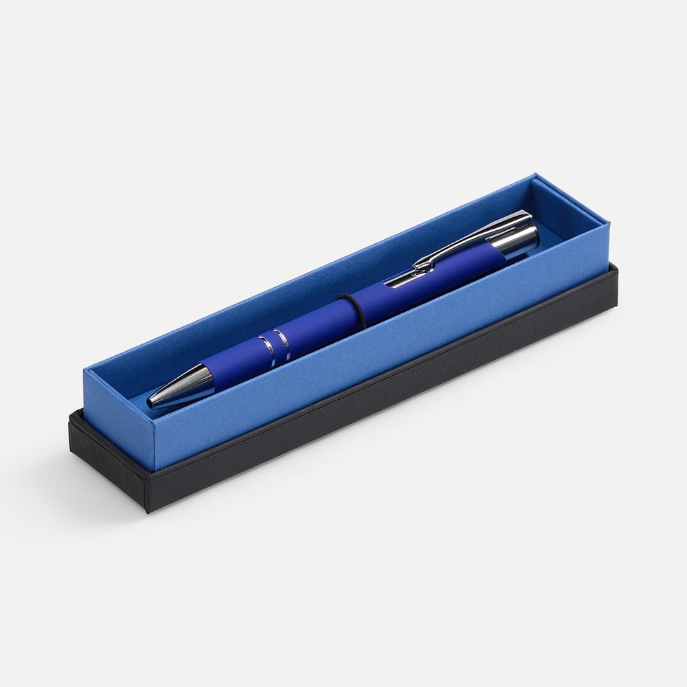 Ручка шариковая Keskus Soft Touch в футляре, синяя (Изображение 1)