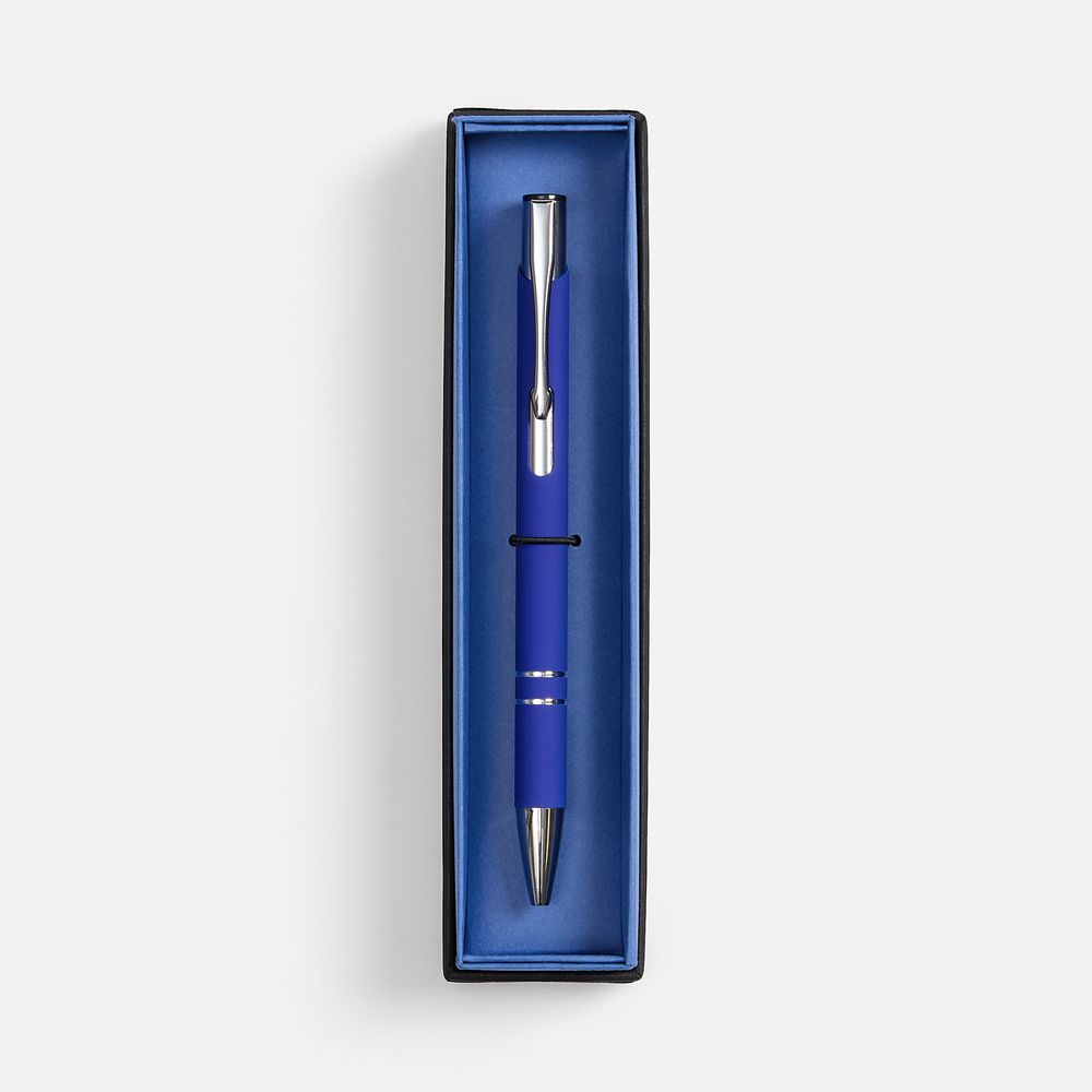 Ручка шариковая Keskus Soft Touch в футляре, синяя (Изображение 2)