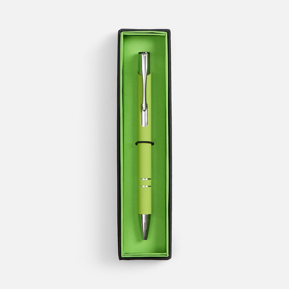 Ручка шариковая Keskus Soft Touch в футляре, зеленое яблоко (Изображение 2)