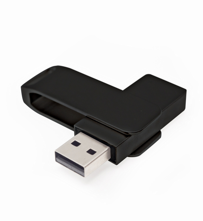 Флеш накопитель Bergamo, USB 2.0 16GB, металл, черный (Изображение 2)