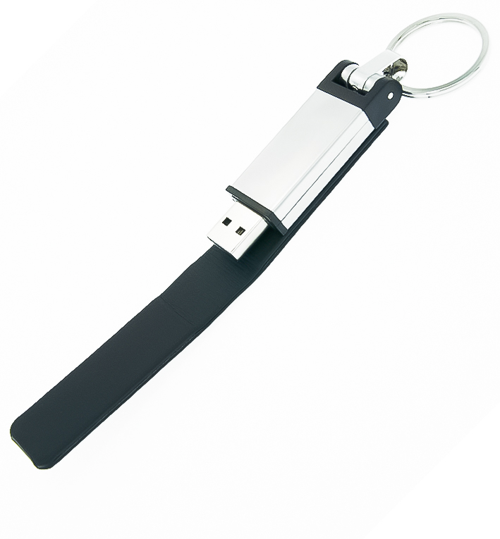 Флеш накопитель USB 2.0 Verona в кожаном чехле 16GB, металл, черный/серебристый (Изображение 2)