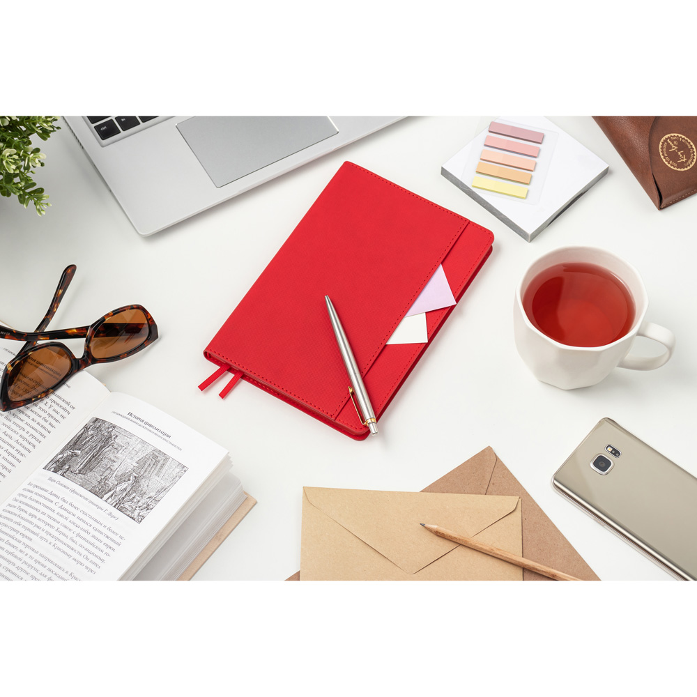 Ежедневник Flexy Smart Combi Daphne А5, красный, недатированный, в гибкой обложке (Изображение 5)