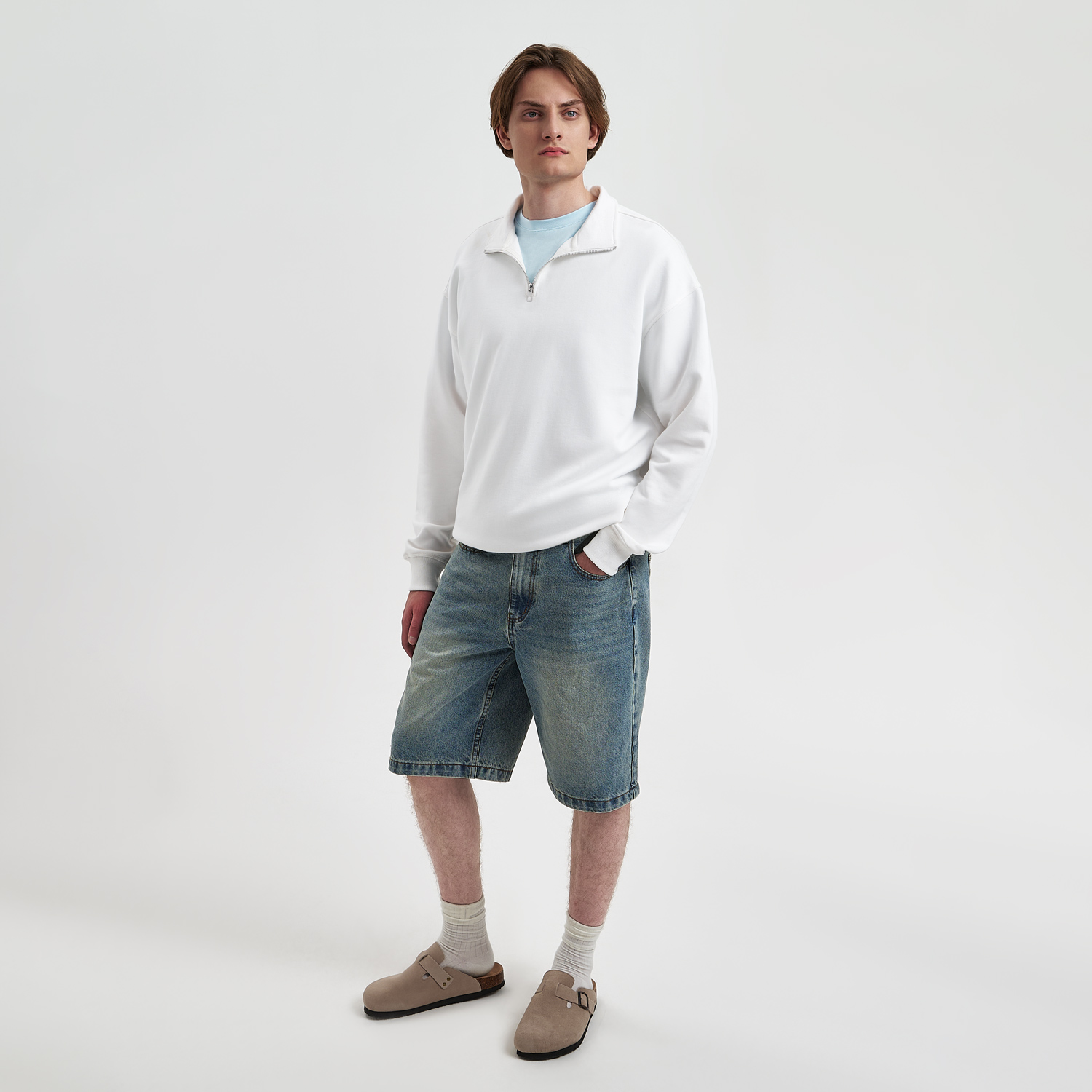 Толстовка на молнии унисекс Флоу (Flow), белая, размер 5XL/6XL (Изображение 2)