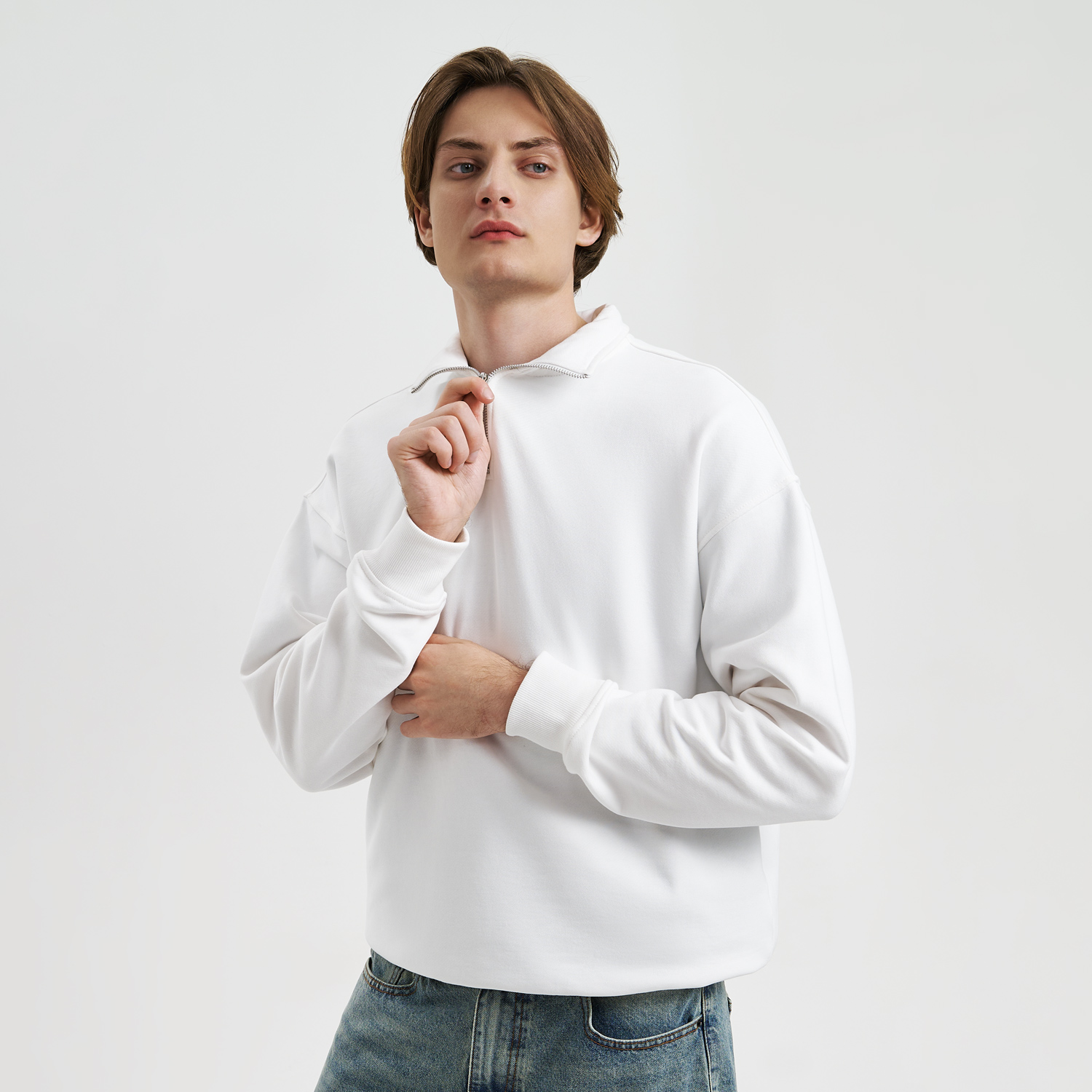 Толстовка на молнии унисекс Флоу (Flow), белая, размер 5XL/6XL (Изображение 11)