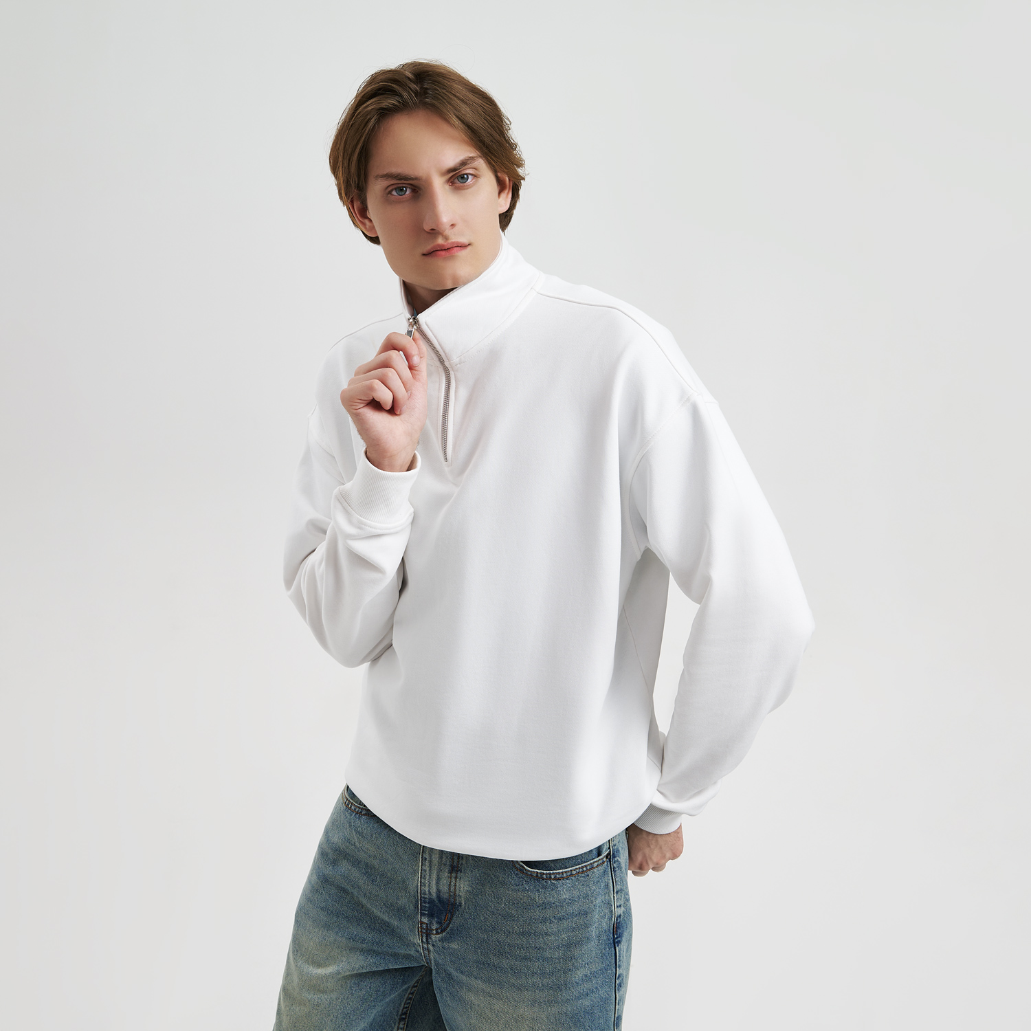 Толстовка на молнии унисекс Флоу (Flow), белая, размер 5XL/6XL (Изображение 12)