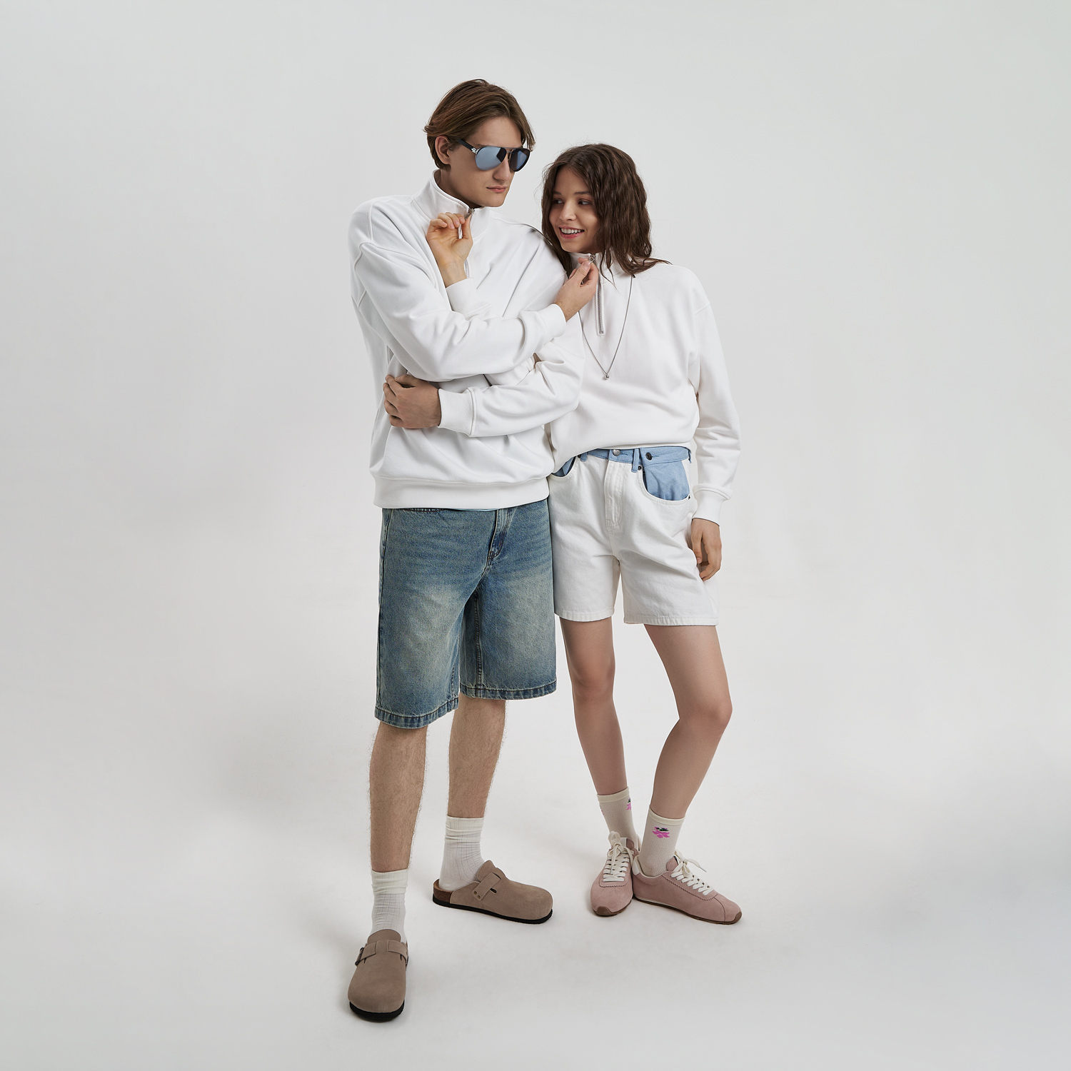 Толстовка на молнии унисекс Флоу (Flow), белая, размер 5XL/6XL (Изображение 13)